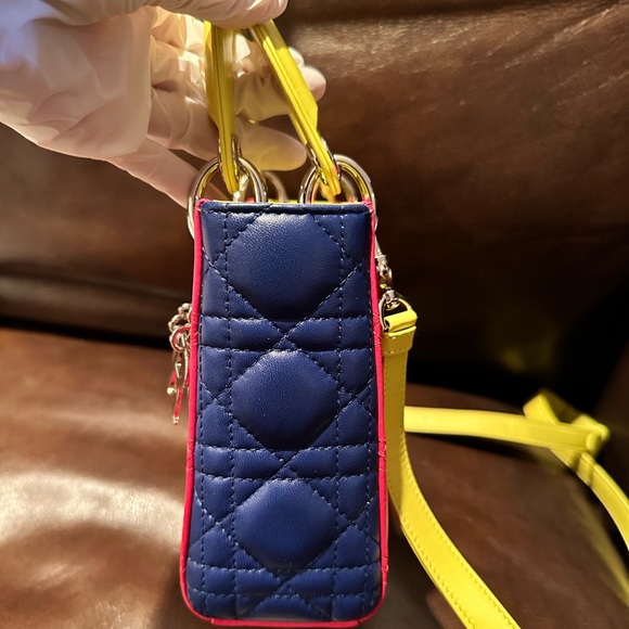 Tricolor Christian Dior Lady Dior MINI - Picture 3 of 7